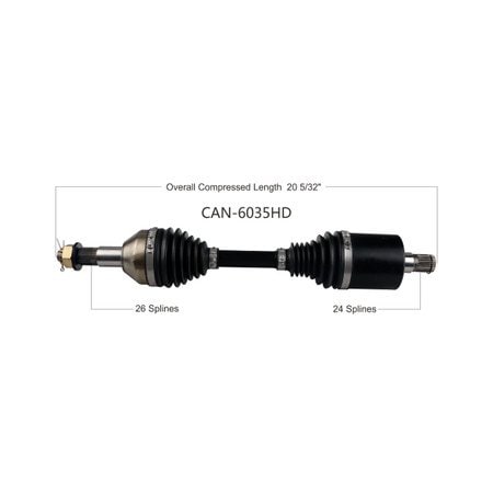 Wide Open Heavy Duty CV Axle for CAN AM HD REAR RIGHT OUTLANDER 400-1000 CAN-6035HD